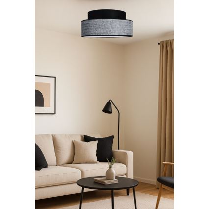Stropné svietidlo GRACE 1xE27/60W/230V pr. 40 cm čierna/šedá