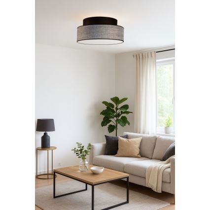 Stropné svietidlo GRACE 1xE27/60W/230V pr. 40 cm čierna/šedá