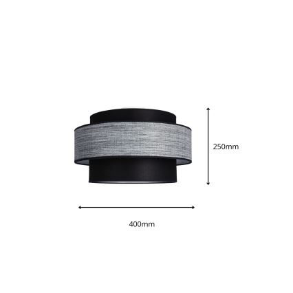 Stropné svietidlo GRACE 1xE27/60W/230V pr. 40 cm čierna/šedá