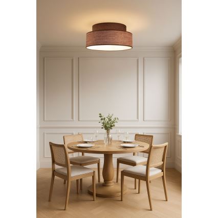Stropné svietidlo GRACE 1xE27/60W/230V pr. 40 cm hnedá/béžová