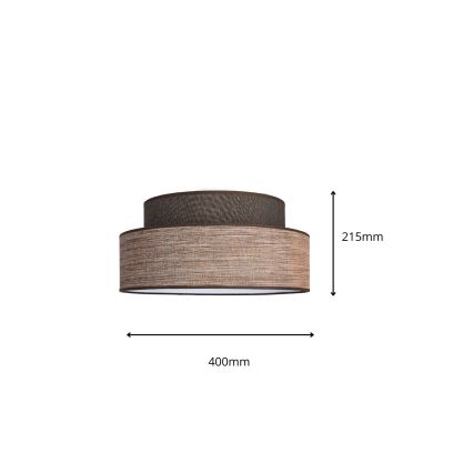 Stropné svietidlo GRACE 1xE27/60W/230V pr. 40 cm hnedá/béžová