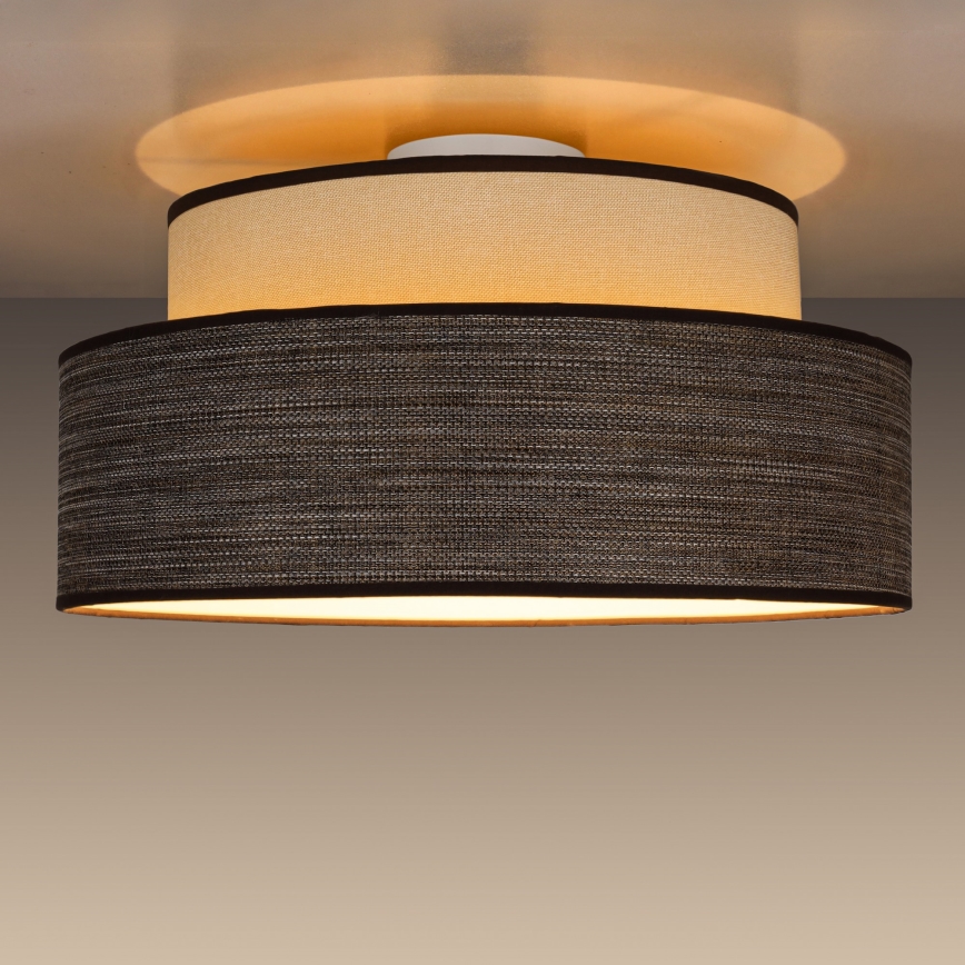Stropné svietidlo GRACE 1xE27/60W/230V pr. 40 cm krémová/hnedá