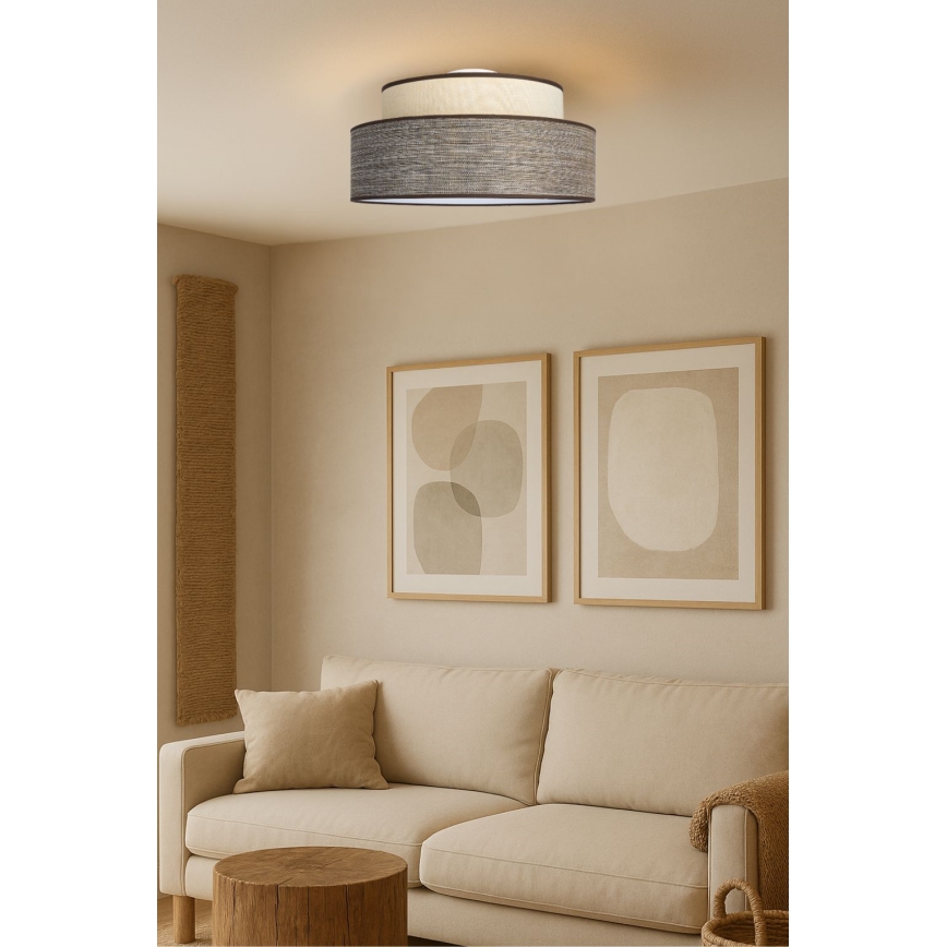 Stropné svietidlo GRACE 1xE27/60W/230V pr. 40 cm krémová/hnedá