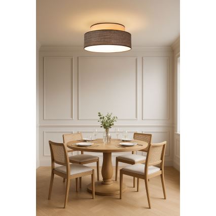 Stropné svietidlo GRACE 1xE27/60W/230V pr. 40 cm krémová/hnedá