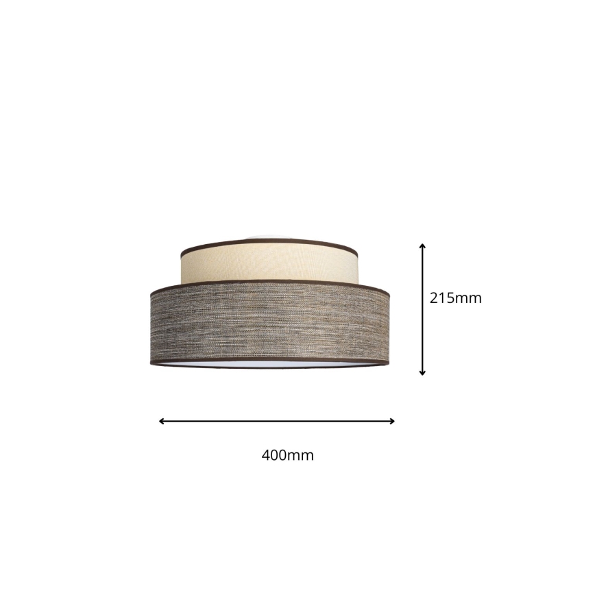Stropné svietidlo GRACE 1xE27/60W/230V pr. 40 cm krémová/hnedá