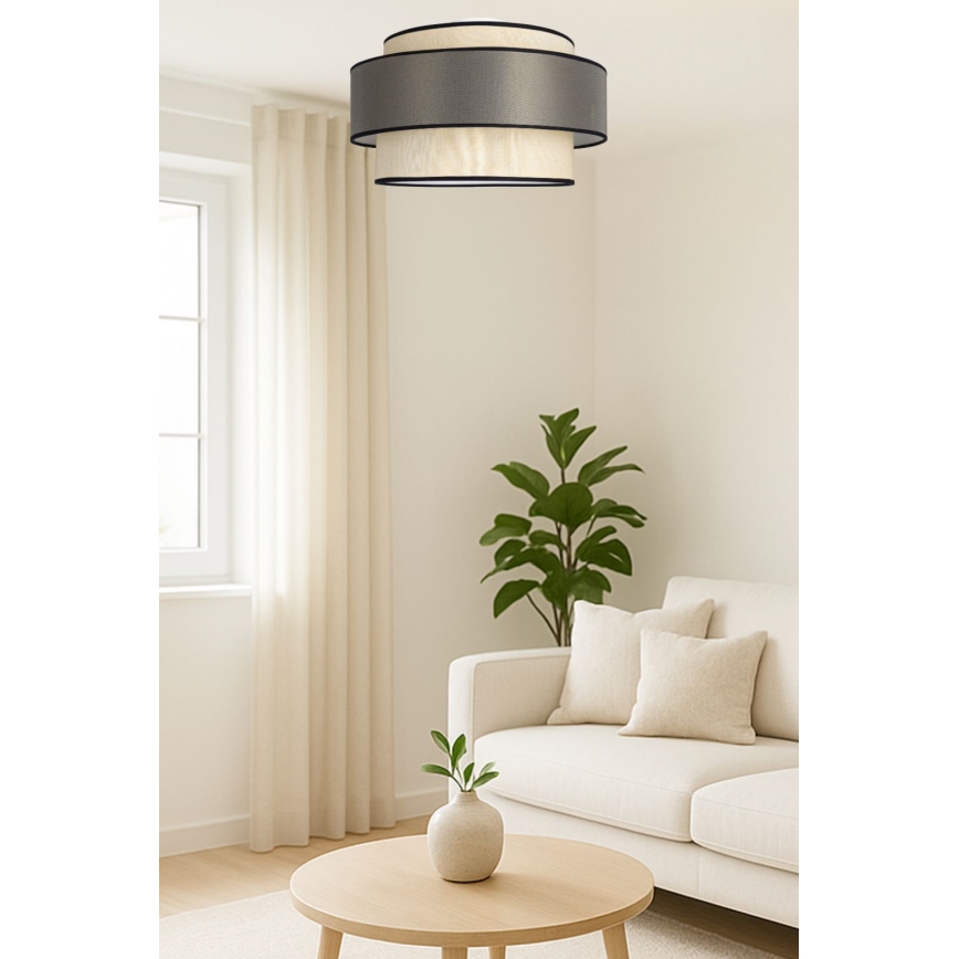 Stropné svietidlo GRACE 1xE27/60W/230V pr. 40 cm krémová/šedá