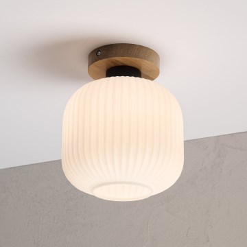 Stropné svietidlo HARMA WOOD 1xE27/15W/230V dub/biela pr. 20 cm
