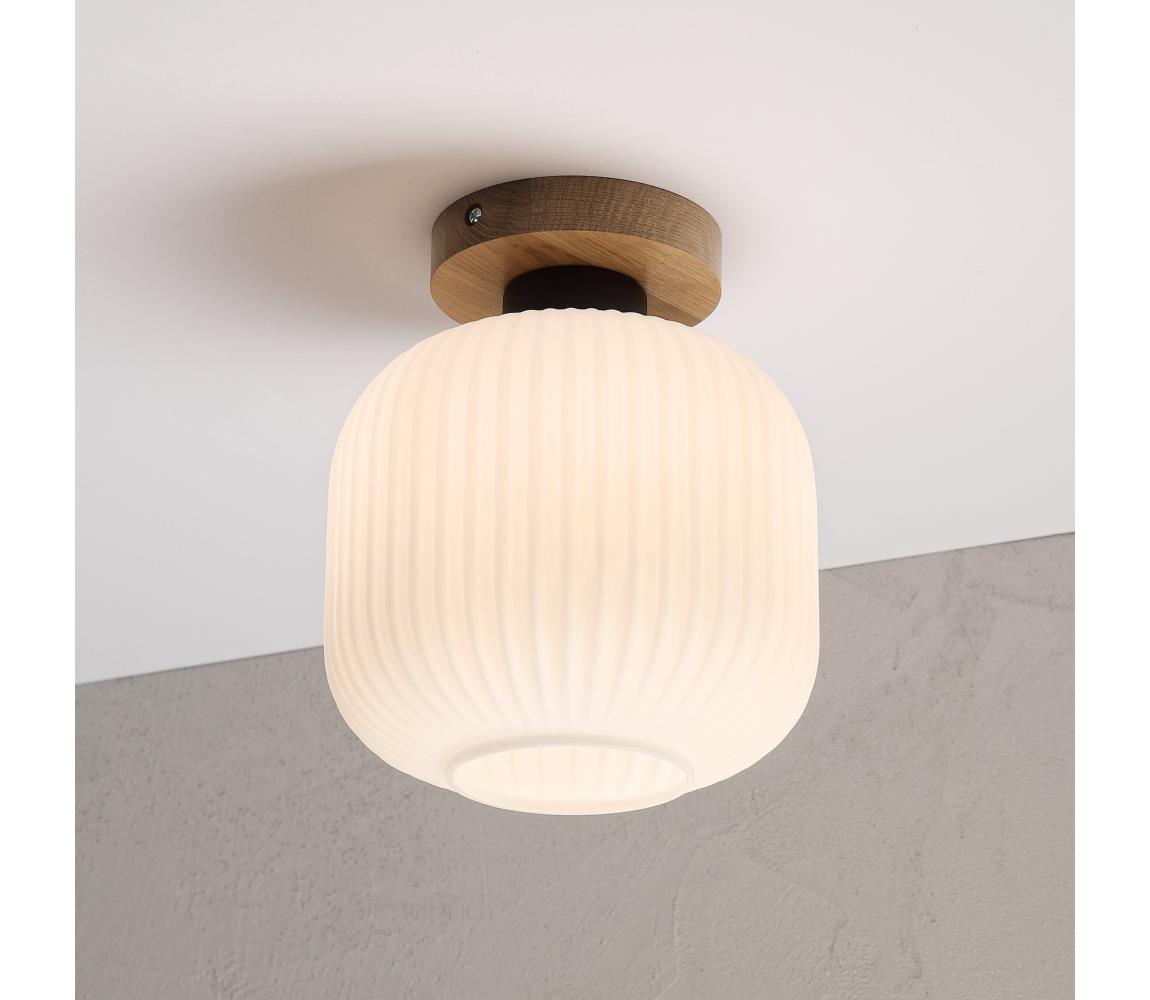 Stropné svietidlo HARMA WOOD 1xE27/15W/230V dub/biela pr. 20 cm LM-1.326/B