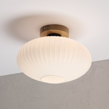 Stropné svietidlo HARMA WOOD 1xE27/15W/230V dub/biela pr. 30 cm