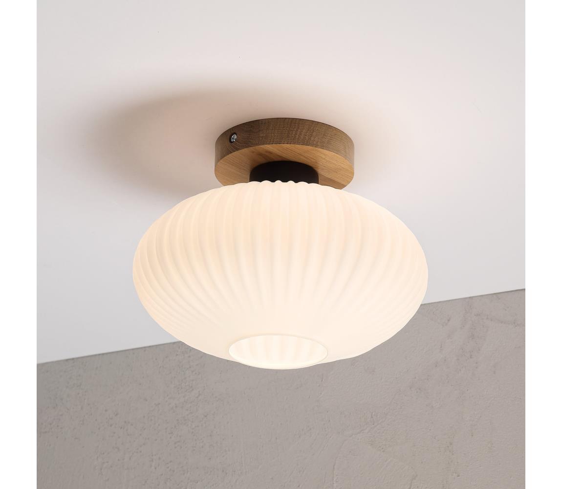 Stropné svietidlo HARMA WOOD, 1xE27/15W/230V, dub/biela, priemer 25 cm LM-1.326/C