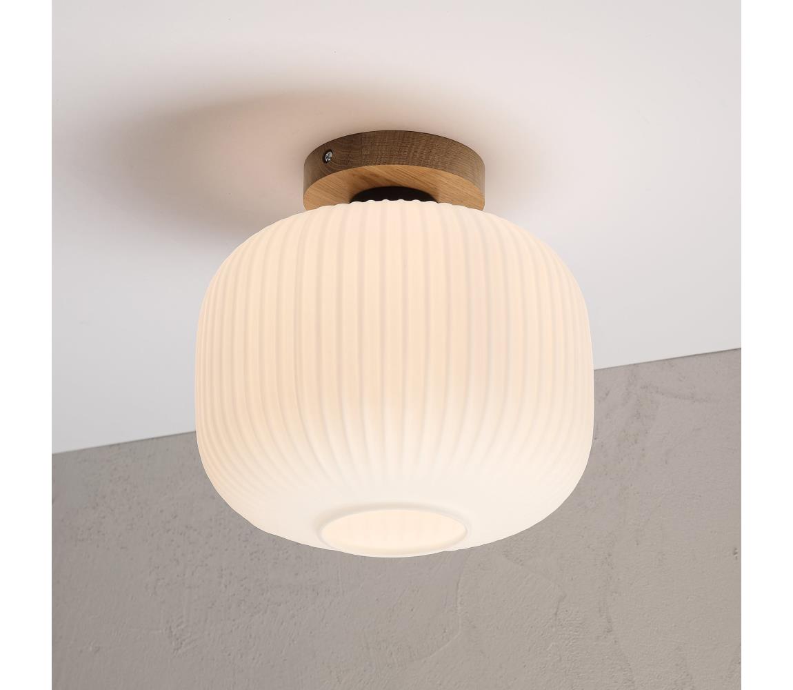 Stropné svietidlo HARMA WOOD 1xE27/15W/230V dub/biela priemer 25 cm LM-1.326/E