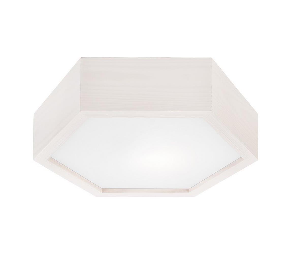 Stropné svietidlo HEX 1xE27/60W/230V pr. 32 cm borovica biela