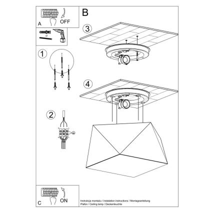 Stropné svietidlo HEXA 1xE27/60W/230V biela