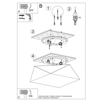 Stropné svietidlo HEXA 2xE27/60W/230V biela