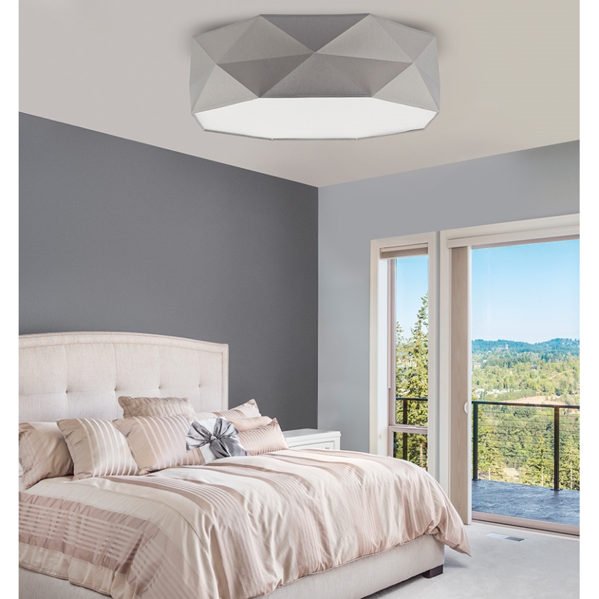 TK Lighting 1566 - Stropné svietidlo KANTOOR 4xE27/60W/230V šedá