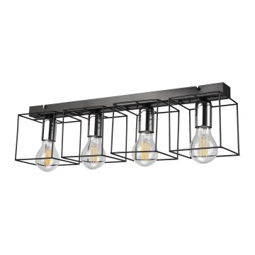 Stropné svietidlo MIKA 4xE27/60W/230V 61 cm čierna/lesklý chróm