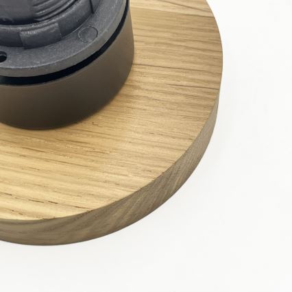 Stropné svietidlo MILOU WOOD 1xE27/15W/230V dub/dymová béžová, priemer 20 cm