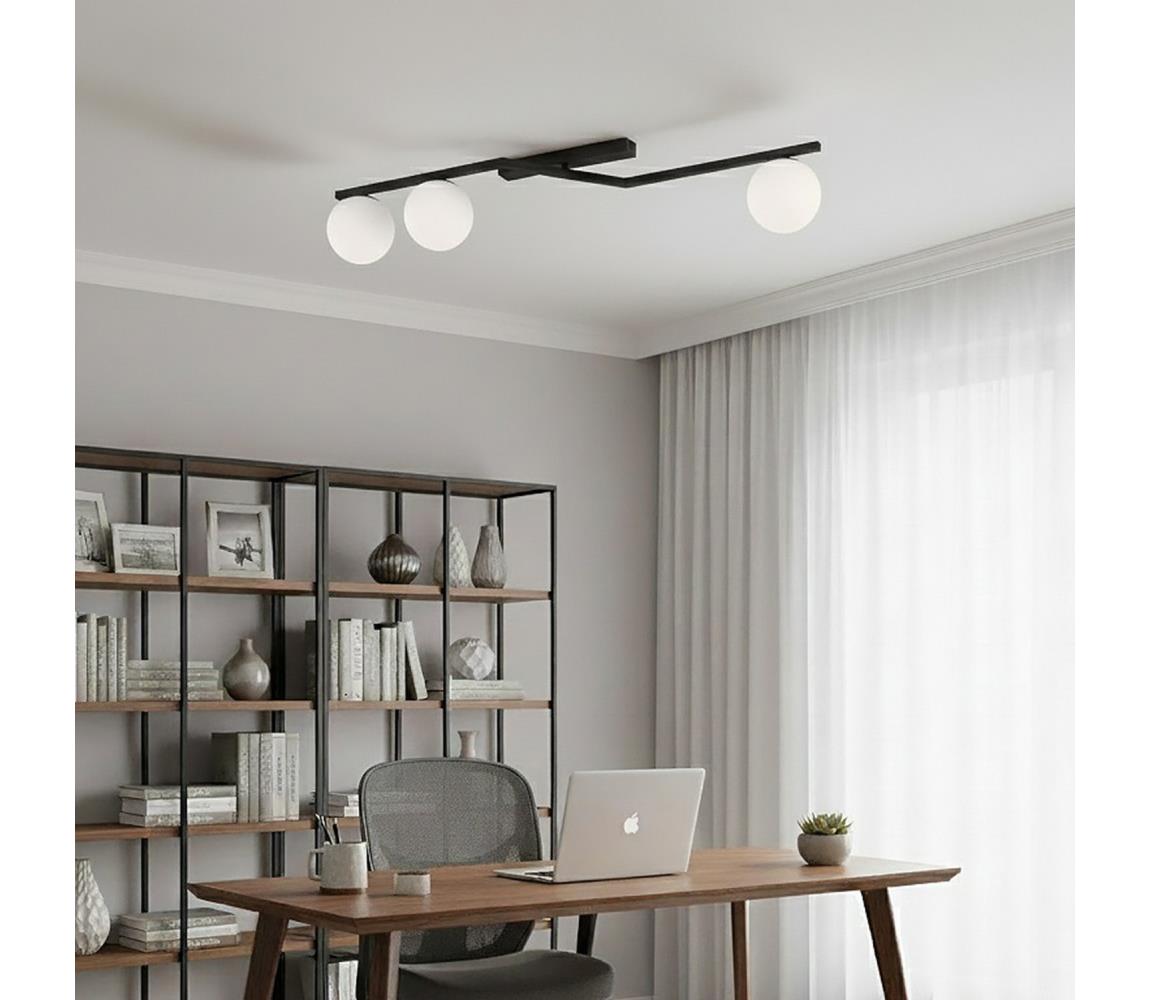 EMIBIG Stropné svietidlo NATON 3xE14/10W/230V čierna/biela 1508/3
