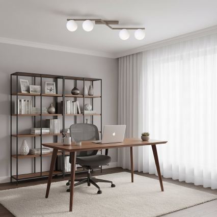 Stropné svietidlo NATON 4xE14/10W/230V béžové/biele
