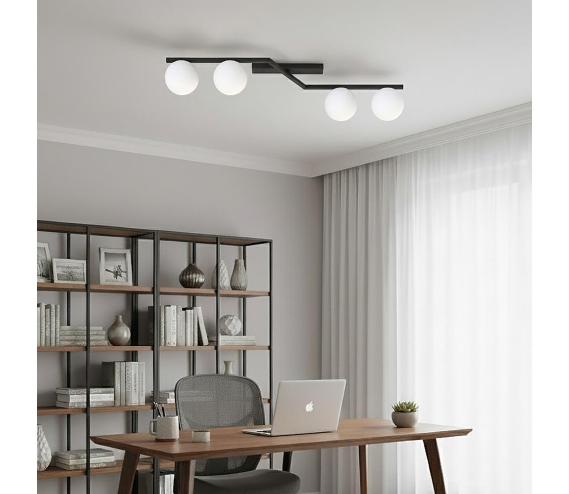 EMIBIG Stropné svietidlo NATON 4xE14/10W/230V čierna/biela 1508/4