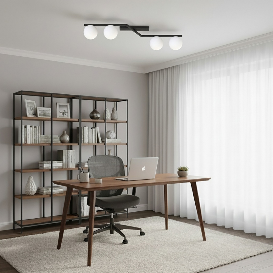 Stropné svietidlo NATON 4xE14/10W/230V čierna/biela