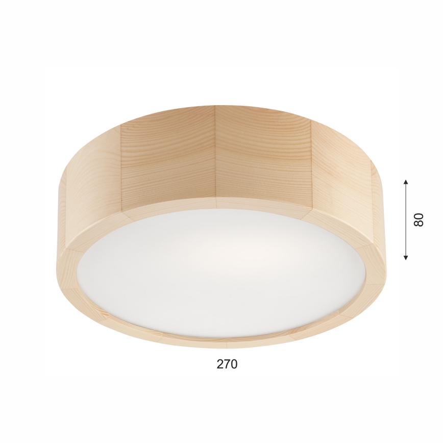 Stropné svietidlo NATURAL 1xE27/60W/230V ø 27 cm borovica - FSC certifikované