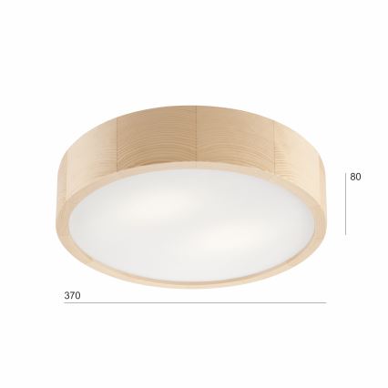 Stropné svietidlo NATURAL 2xE27/60W/230V ø 37 cm borovica