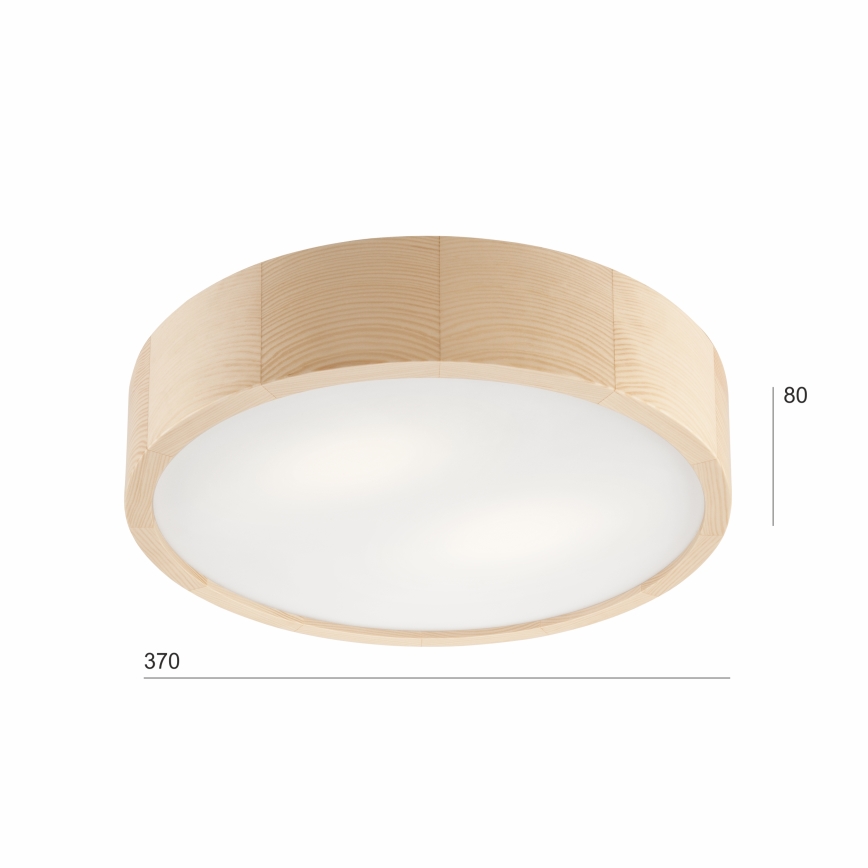 Stropné svietidlo NATURAL 2xE27/60W/230V ø 37 cm borovica