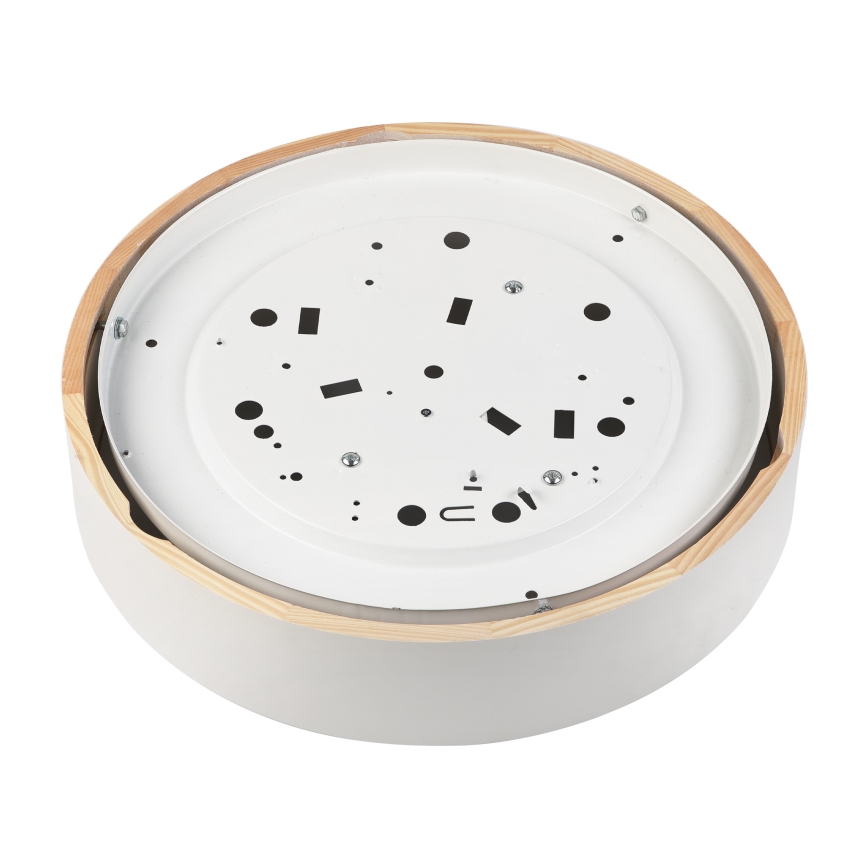 Stropné svietidlo NATURAL 3xE27/15W/230V pr. 37,5 cm borovica/biela