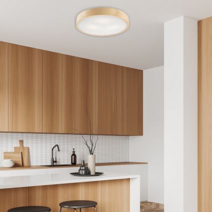 Stropné svietidlo NATURAL 3xE27/60W/230V ø 47 cm borovica