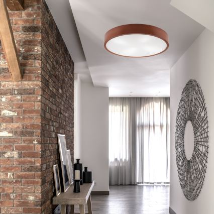 Stropné svietidlo NATURAL 4xE27/60W/230V ø 57 cm borovica/hnedá