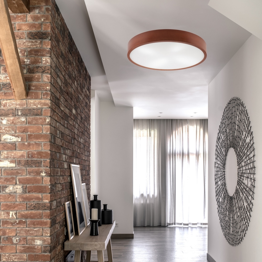 Stropné svietidlo NATURAL 4xE27/60W/230V ø 57 cm borovica/hnedá