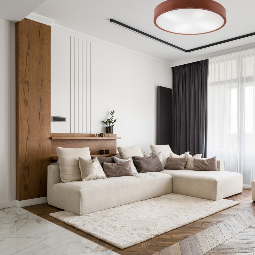 Stropné svietidlo NATURAL 4xE27/60W/230V ø 57 cm borovica/hnedá