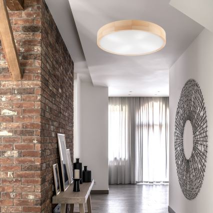 Stropné svietidlo NATURAL 4xE27/60W/230V ø 57 cm borovica