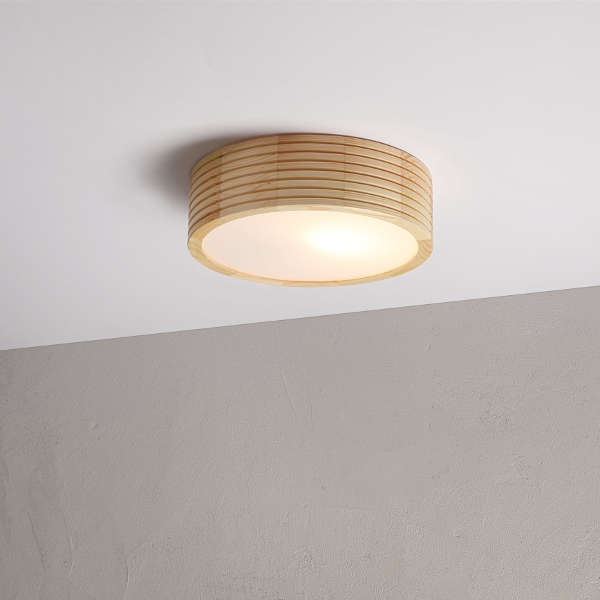 Stropné svietidlo NATURAL MODERN 1xE27/15W/230V pr. 27,5 cm borovica