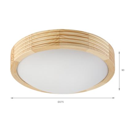 Stropné svietidlo NATURAL MODERN 1xE27/15W/230V pr. 27,5 cm borovica