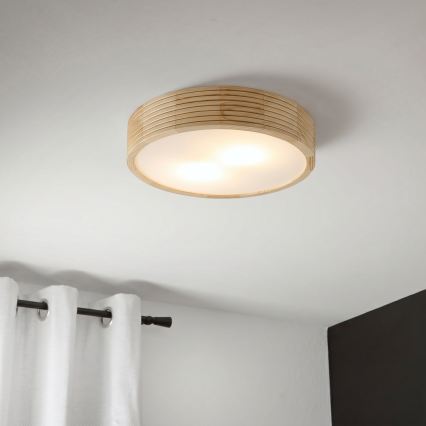 Stropné svietidlo NATURAL MODERN 2xE27/15W/230V priemer 37,5 cm borovica