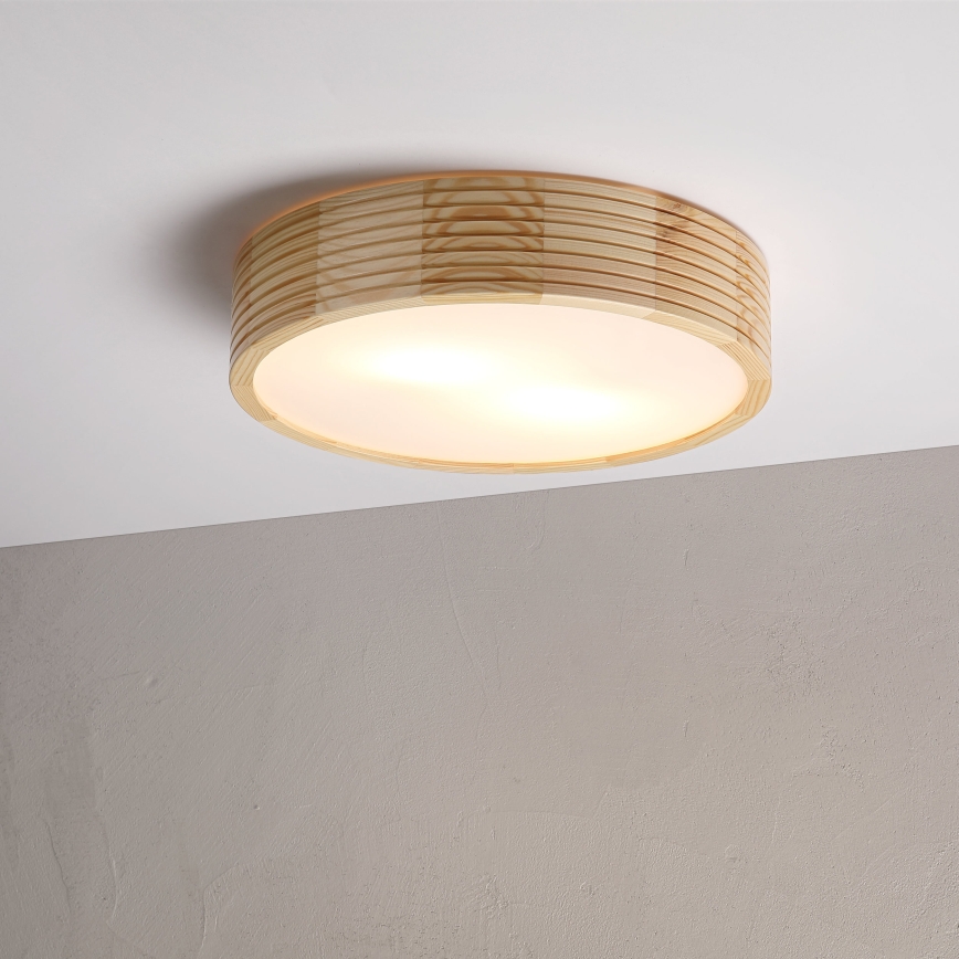 Stropné svietidlo NATURAL MODERN 2xE27/15W/230V priemer 37,5 cm borovica