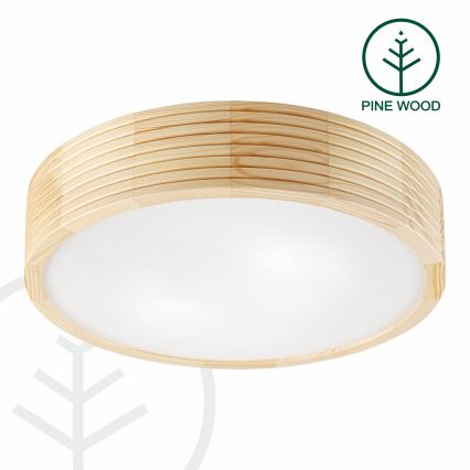 Stropné svietidlo NATURAL MODERN 2xE27/15W/230V priemer 37,5 cm borovica