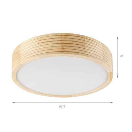 Stropné svietidlo NATURAL MODERN 2xE27/15W/230V priemer 37,5 cm borovica