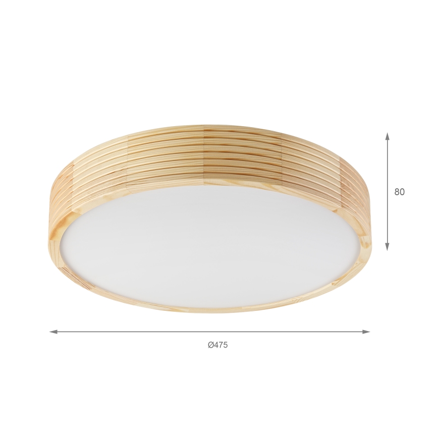 Stropné svietidlo NATURAL MODERN 3xE27/15W/230V priemer 47,5 cm borovica