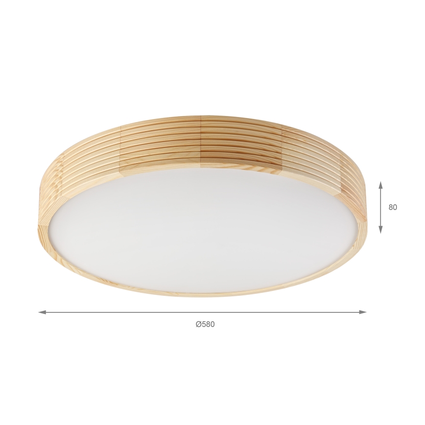 Stropné svietidlo NATURAL MODERN 4xE27/15W/230V pr. 58 cm borovica