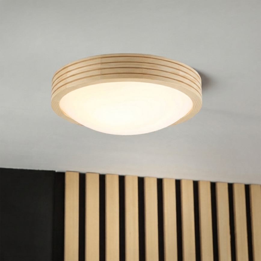 Stropné svietidlo NATURAL MODERN SLIM 1xE27/15W/230V, priemer 27,5 cm, borovica