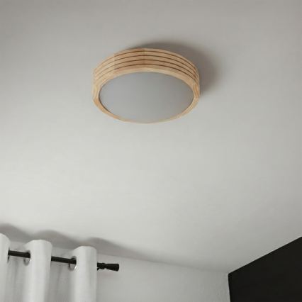 Stropné svietidlo NATURAL MODERN SLIM 1xE27/15W/230V, priemer 27,5 cm, borovica