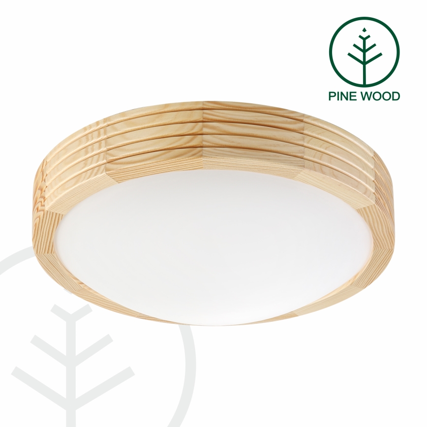 Stropné svietidlo NATURAL MODERN SLIM 1xE27/15W/230V, priemer 27,5 cm, borovica