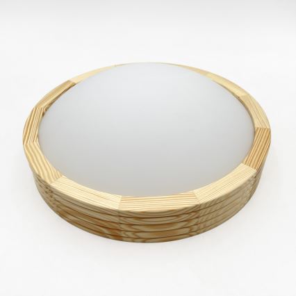 Stropné svietidlo NATURAL MODERN SLIM 1xE27/15W/230V, priemer 27,5 cm, borovica