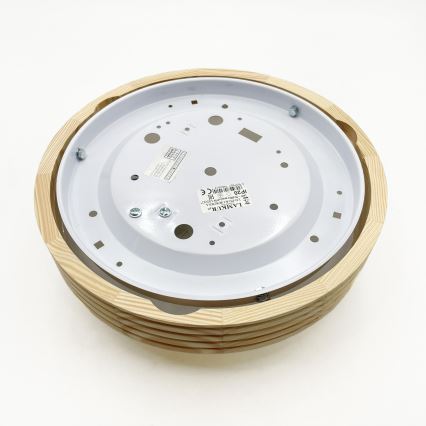 Stropné svietidlo NATURAL MODERN SLIM 1xE27/15W/230V, priemer 27,5 cm, borovica