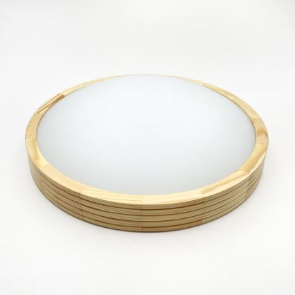Stropné svietidlo NATURAL MODERN SLIM 2xE27/15W/230V pr. 37,5 cm borovica