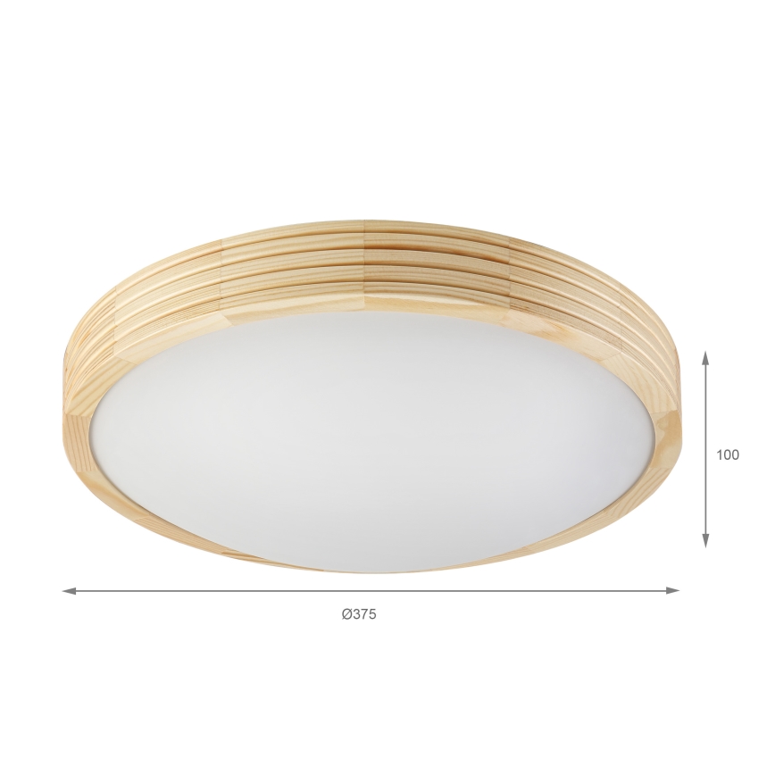Stropné svietidlo NATURAL MODERN SLIM 2xE27/15W/230V pr. 37,5 cm borovica