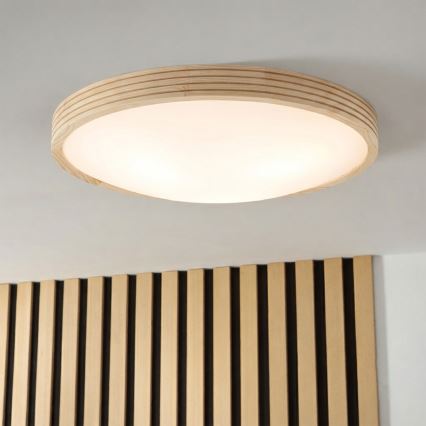 Stropné svietidlo NATURAL MODERN SLIM 3xE27/15W/230V priemer 47,5 cm borovica
